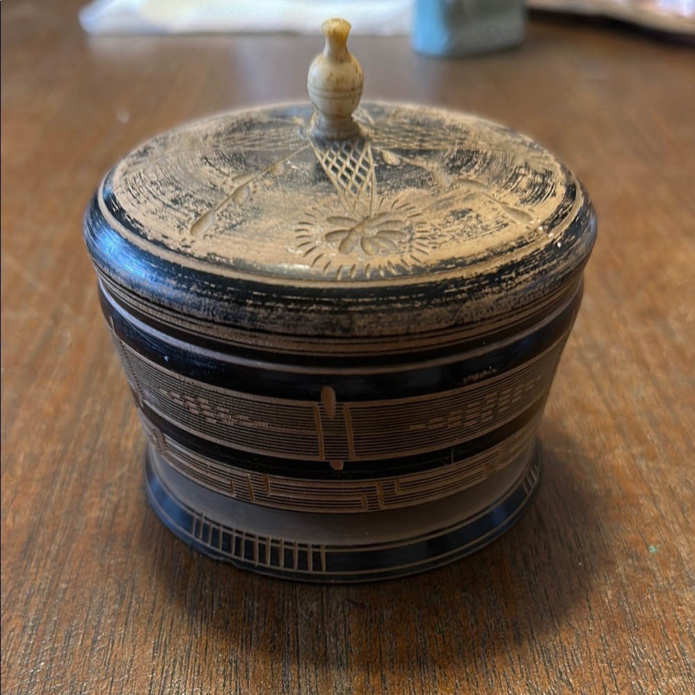 Handcrafted Black and Tan Decorative Box